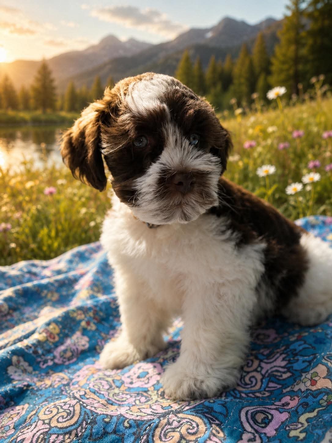 Miniature Schnauzer in meadow